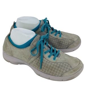 Womens 42 US 11.5-12 Dansko Elise Sneakers Sedona Gray Suede Lace Up Slip Resist